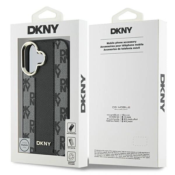 DKNY Checkered Pattern Magsafe iPhone 16 Plus Case - Black_7