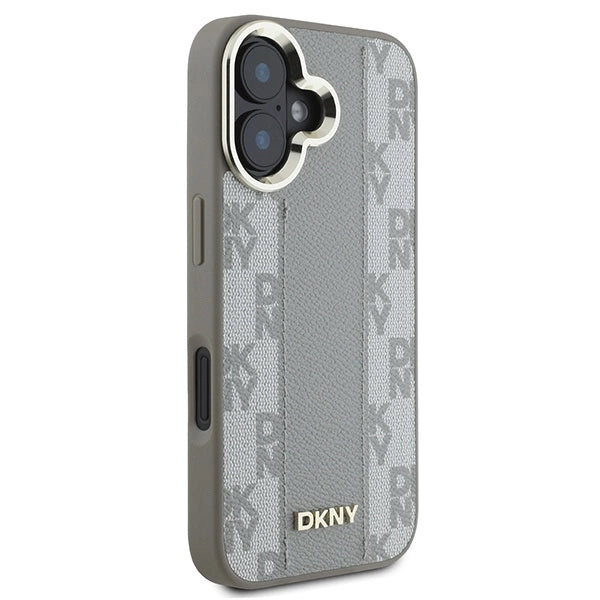 DKNY Checkered Pattern Magsafe iPhone 16 Case - Beige_3