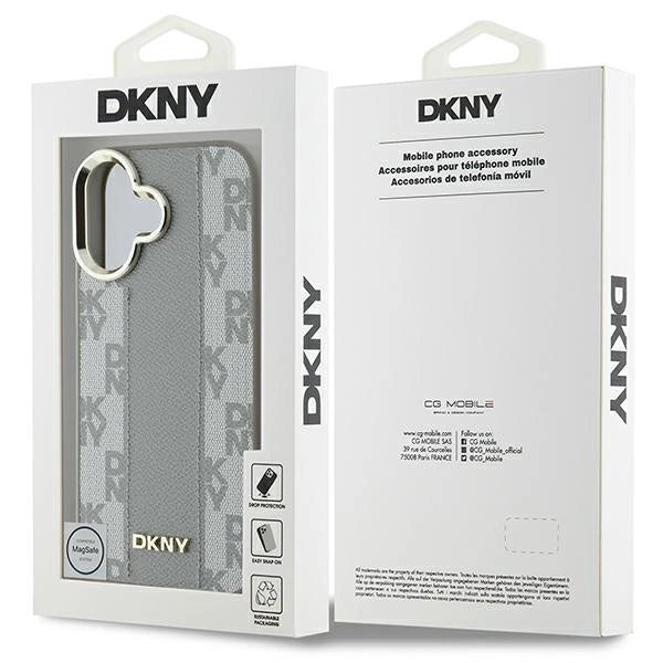 DKNY Checkered Pattern Magsafe iPhone 16 Case - Beige_7