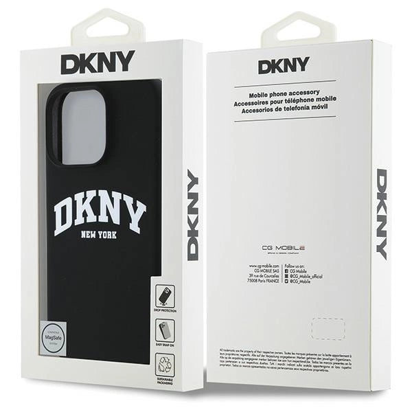 DKNY Silicone White Printed Logo MagSafe Case for iPhone 16 Pro Max - Black_7