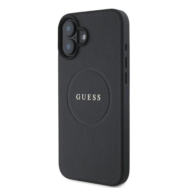 Guess Grained Gold Ring MagSafe case for iPhone 16 - black_2