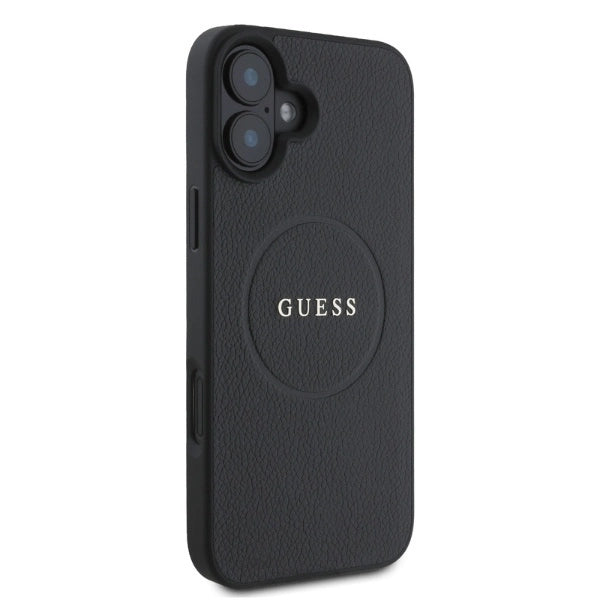 Guess Grained Gold Ring MagSafe case for iPhone 16 - black_3