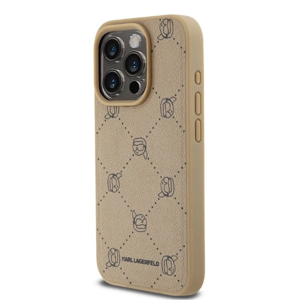 Karl Lagerfeld Magsafe Karl Head iPhone 15 Pro Case - Beige_2