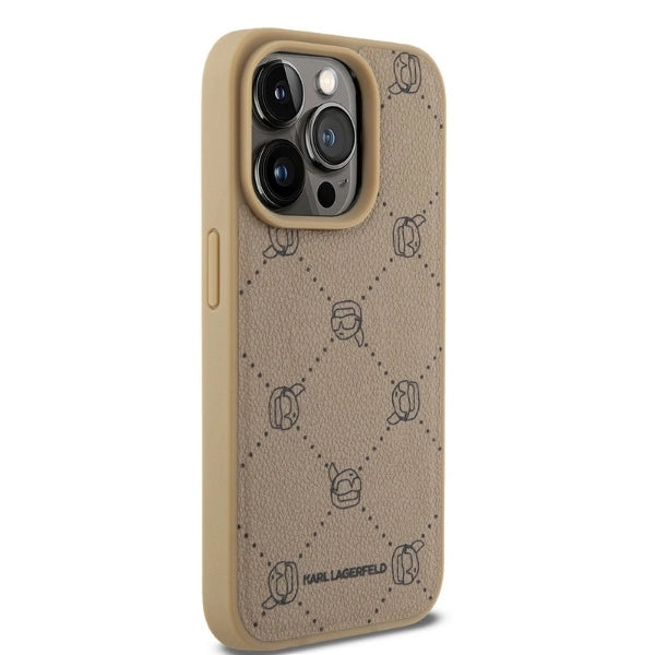 Karl Lagerfeld Magsafe Karl Head iPhone 15 Pro Case - Beige_3