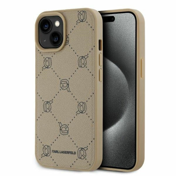 Karl Lagerfeld Magsafe Karl Head iPhone 15 Case - Beige_0