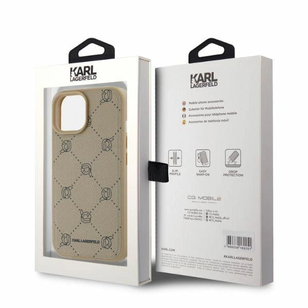 Karl Lagerfeld Magsafe Karl Head iPhone 15 Case - Beige_3