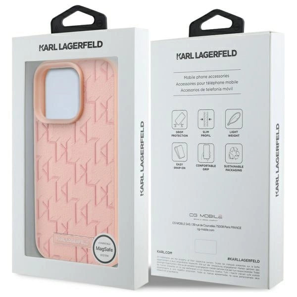 Karl Lagerfeld Hot Stamp Magsafe iPhone 16 Pro Case - Pink_7