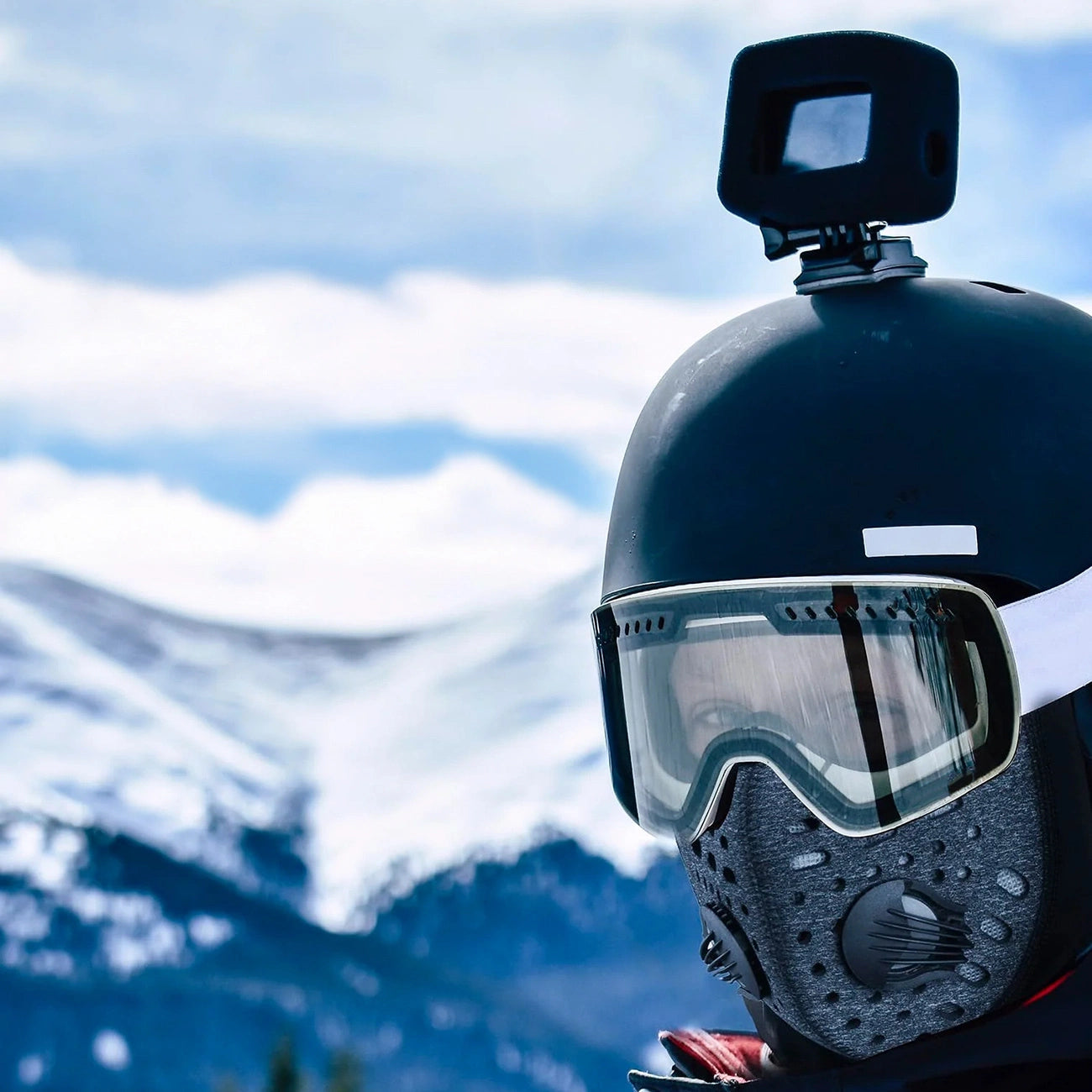 Rockbros LF7127-1 New Velvet Sports Balaclava with Filter - Black_1