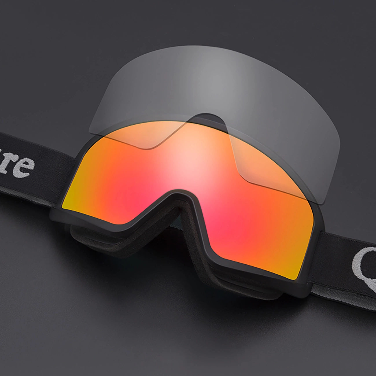 Qunature White Ski Goggles for Adults - Black_3