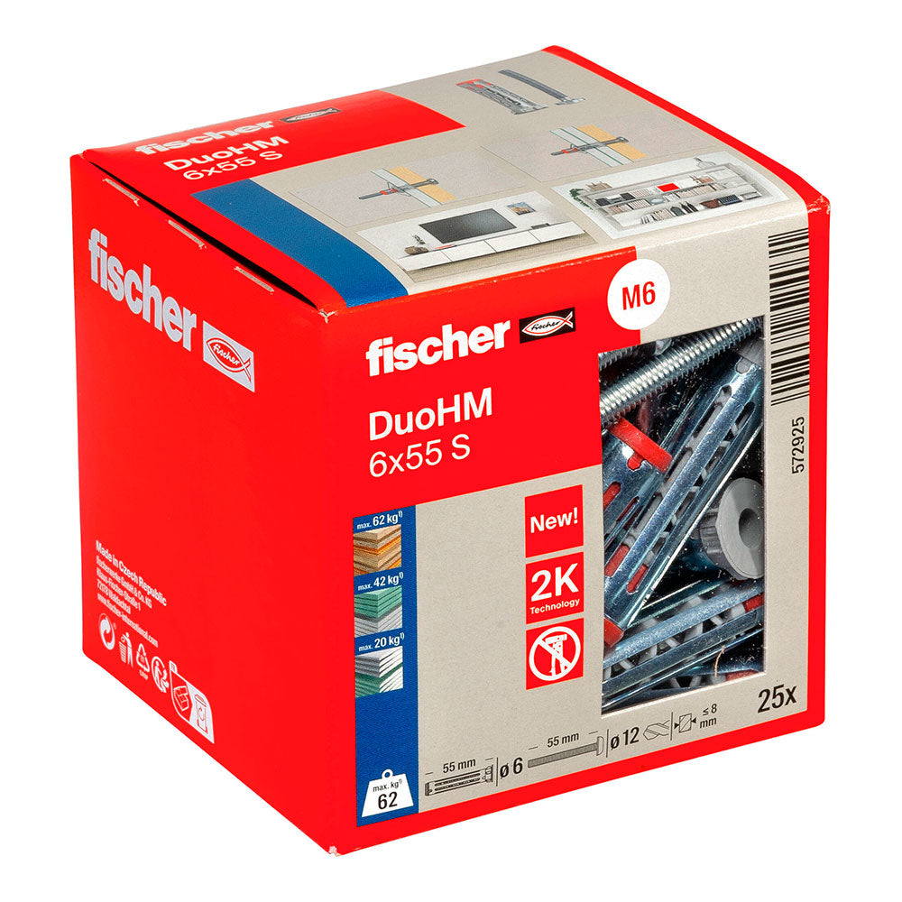 Parafuso Fischer DuoHM 6x55 S TX / 25 pcs / Preto_0