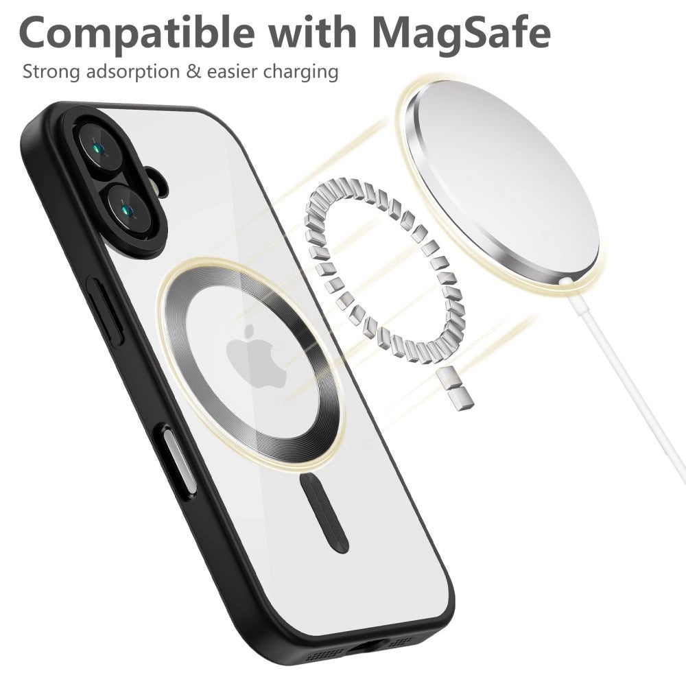 Tech-Protect MagFlex MagSafe iPhone 16 Case - Clear with Black Frame_2