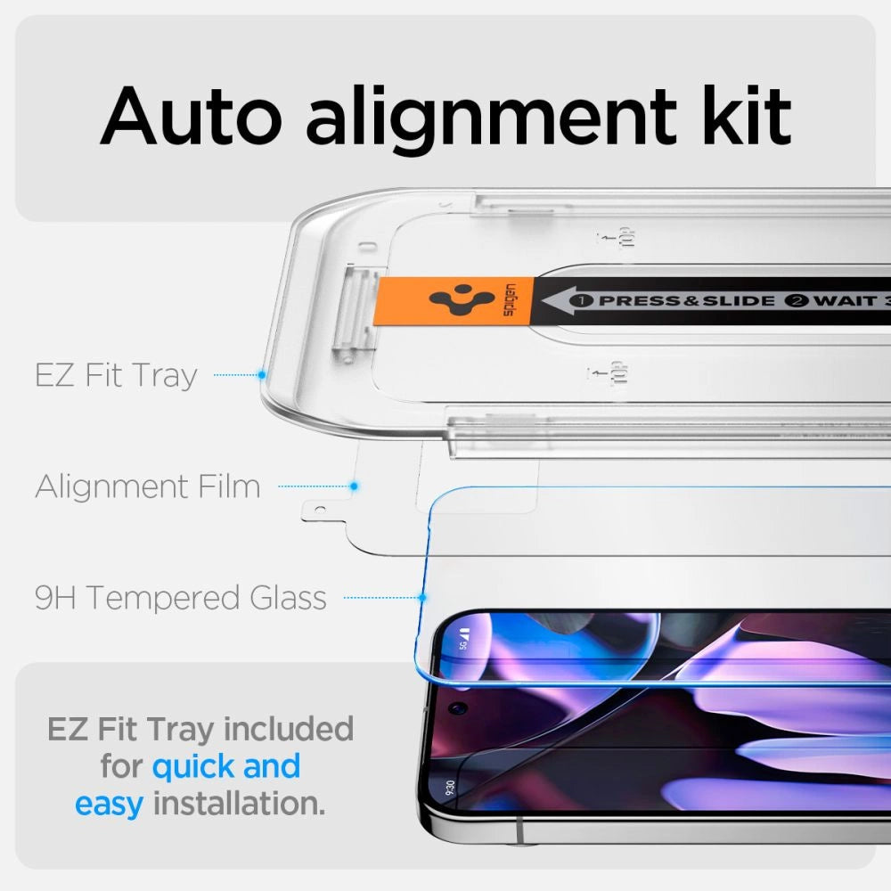 Spigen Glas.tR EZ Fit Tempered Glass with Applicator for Google Pixel 9 Pro XL (2 pcs.)_9