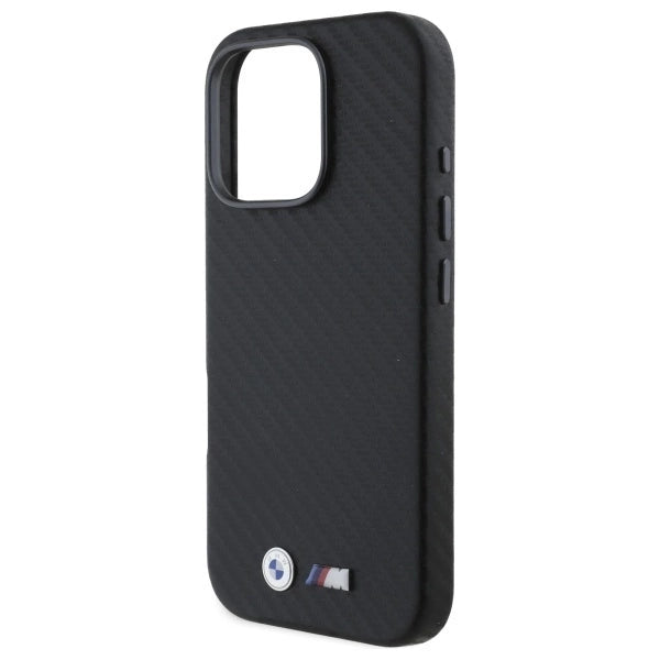 BMW Carbon Wrapped Metal iPhone 16 Pro Case - Black_5