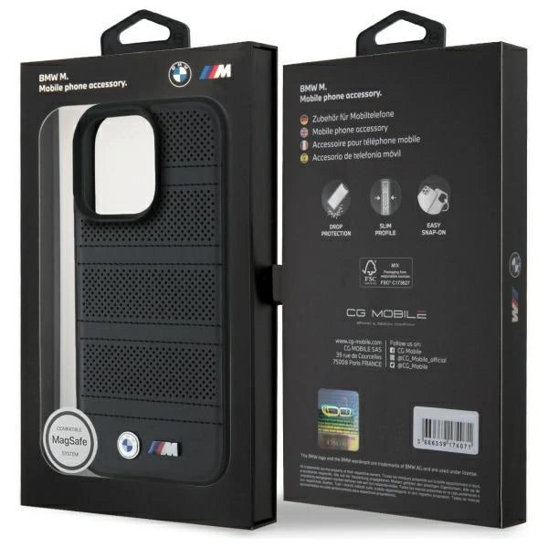 BMW M Perforated And Stitched Line MagSafe case for iPhone 16 Pro Max - black_7