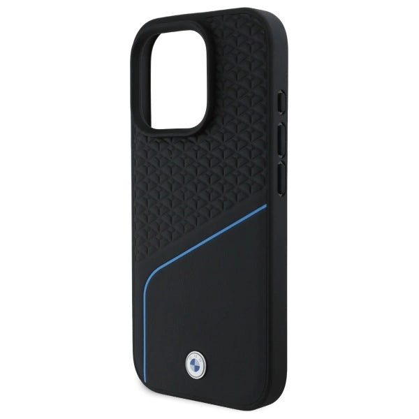 BMW Sign Leather Textured And Line MagSafe Case for iPhone 16 Pro Max - Black_5