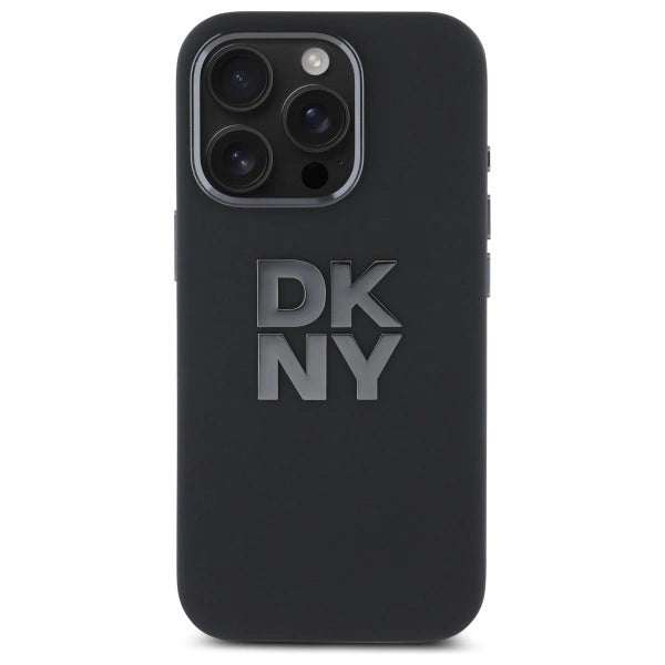DKNY Liquid Silicone Metal Logo iPhone 16 Pro Case - Black_2