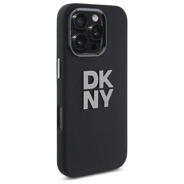 DKNY Liquid Silicone Metal Logo iPhone 16 Pro Case - Black_3