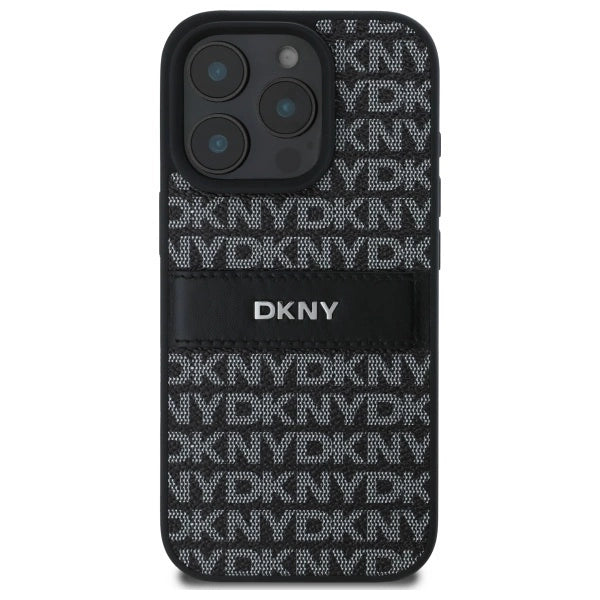 DKNY Texture Pattern Tonal Stripe iPhone 16 Pro Max Case - Black_2