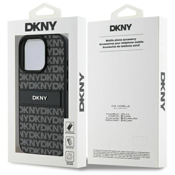 DKNY Texture Pattern Tonal Stripe iPhone 16 Pro Max Case - Black_7