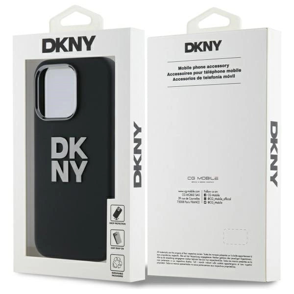 DKNY Liquid Silicone Metal Logo iPhone 16 Pro Max Case - Black_7