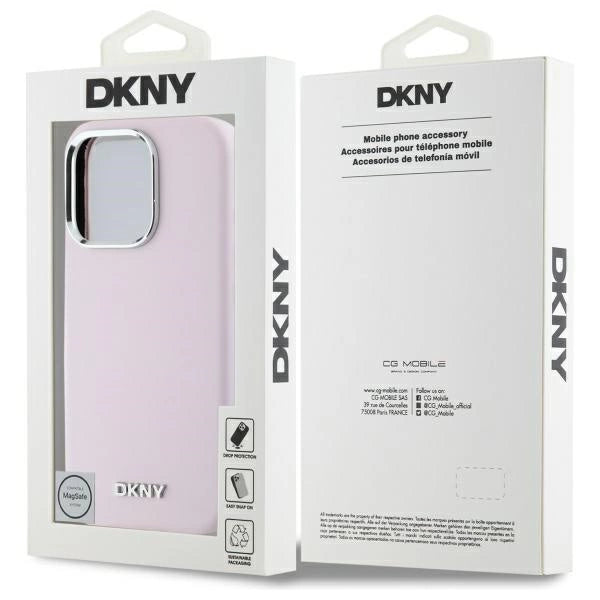 DKNY Liquid Silicone Small Metal Logo MagSafe iPhone 16 Pro Case - Pink_7