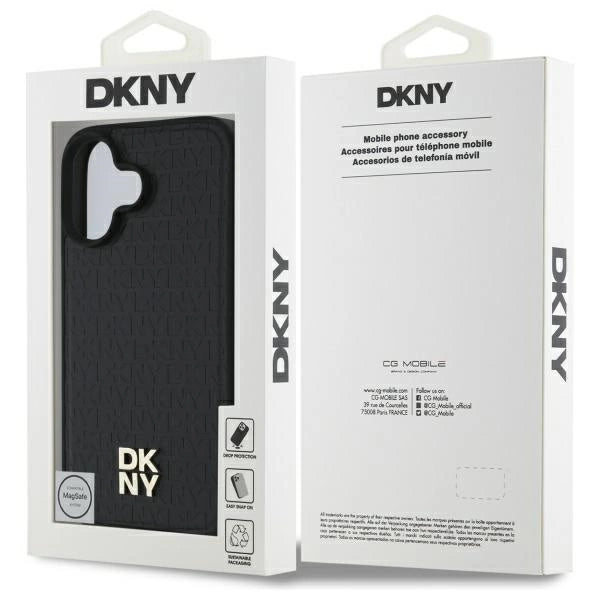 DKNY Repeat Pattern Stack Logo MagSafe iPhone 16 Case - Black_7