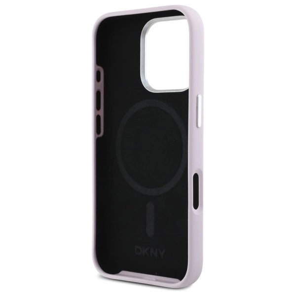 DKNY Liquid Silicone Small Metal Logo MagSafe iPhone 16 Pro Max Case - Pink_6
