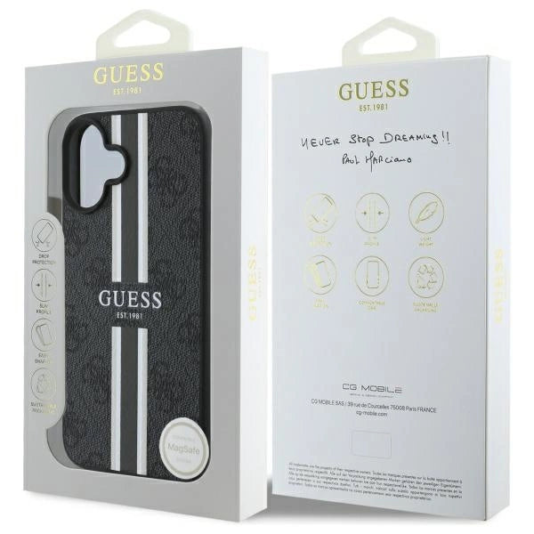 Guess 4G Printed Stripes MagSafe case for iPhone 16 - black_7