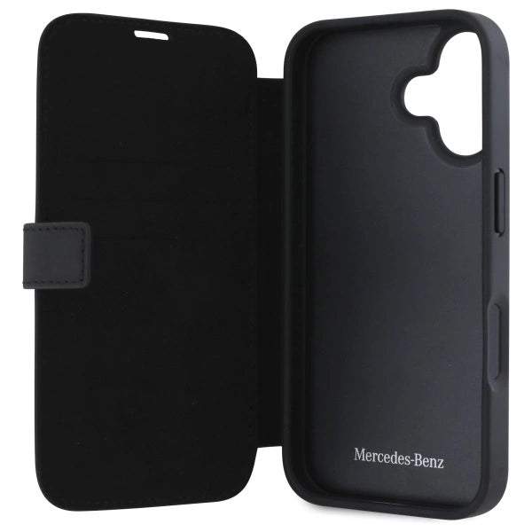 Mercedes Leather Wood Imitation iPhone 16 Case - Black_6