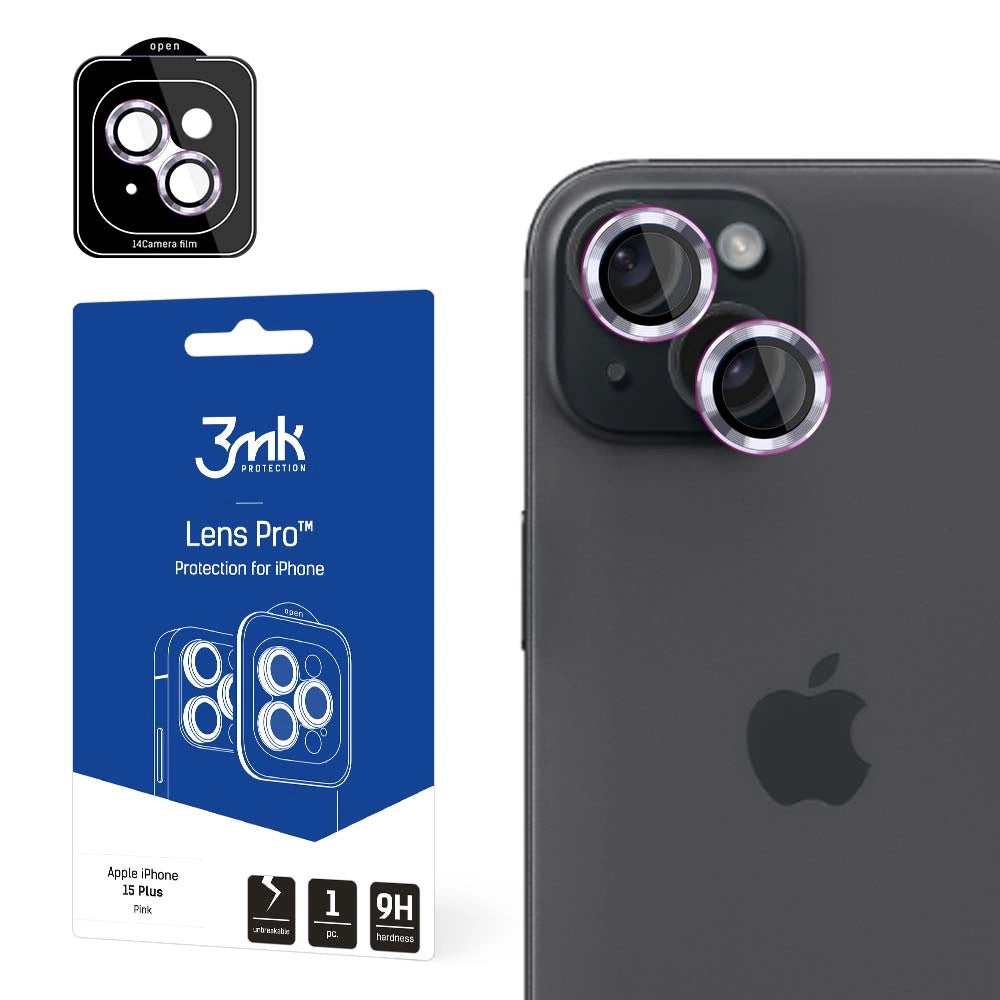 Camera Cover 3mk Lens Protection Pro Pink for iPhone 15 Plus_0