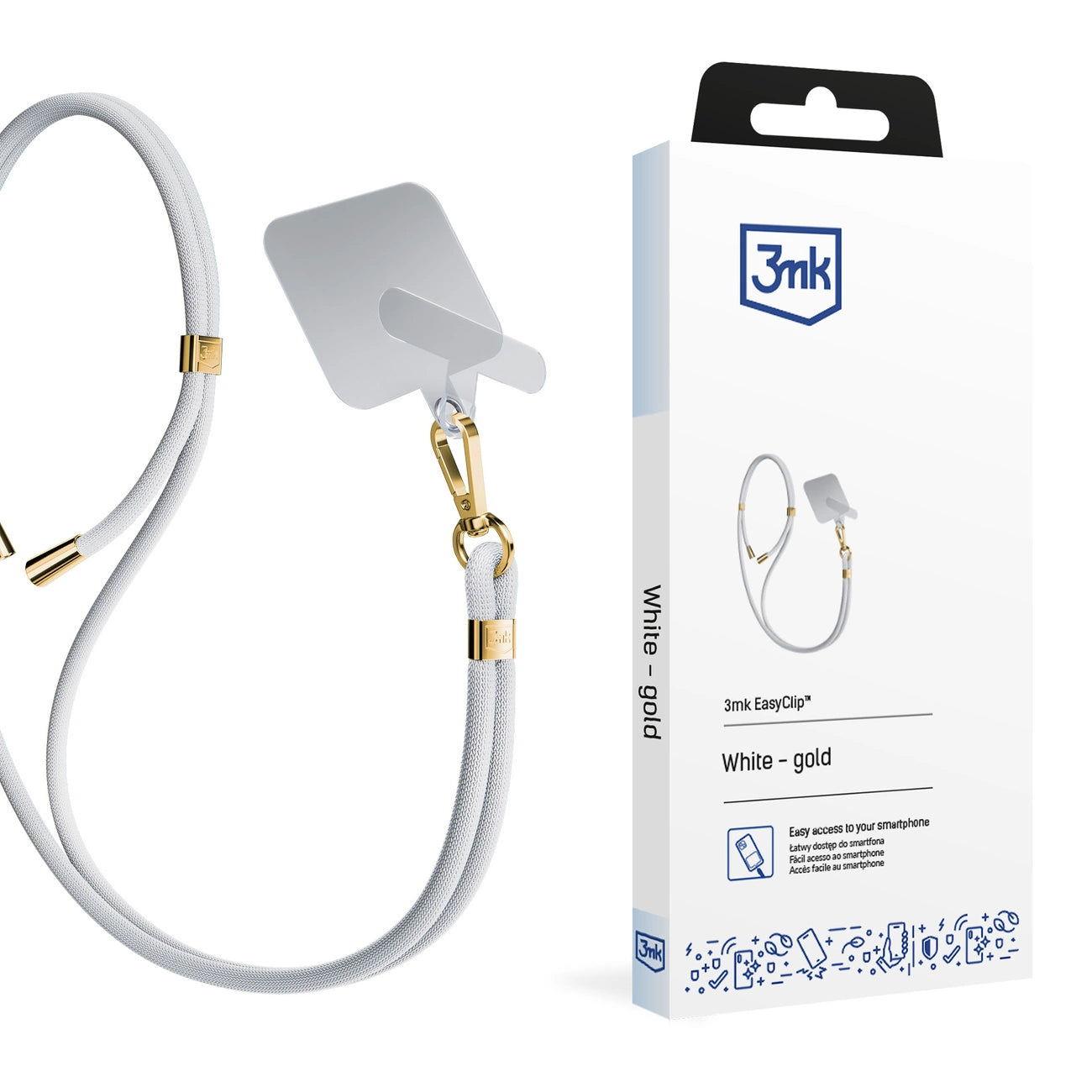 Smartphone Lanyard 3mk EasyClip - White_0