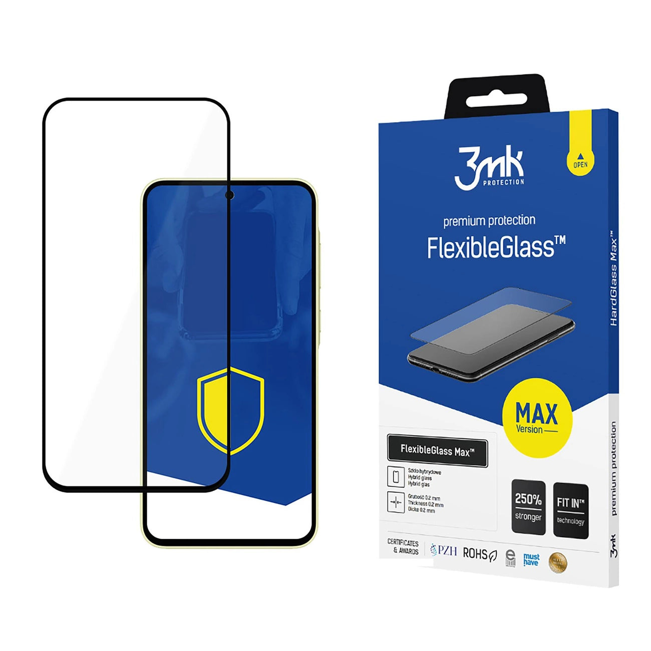 Tempered glass 3mk FlexibleGlass Max Black for Samsung Galaxy A35 5G_0
