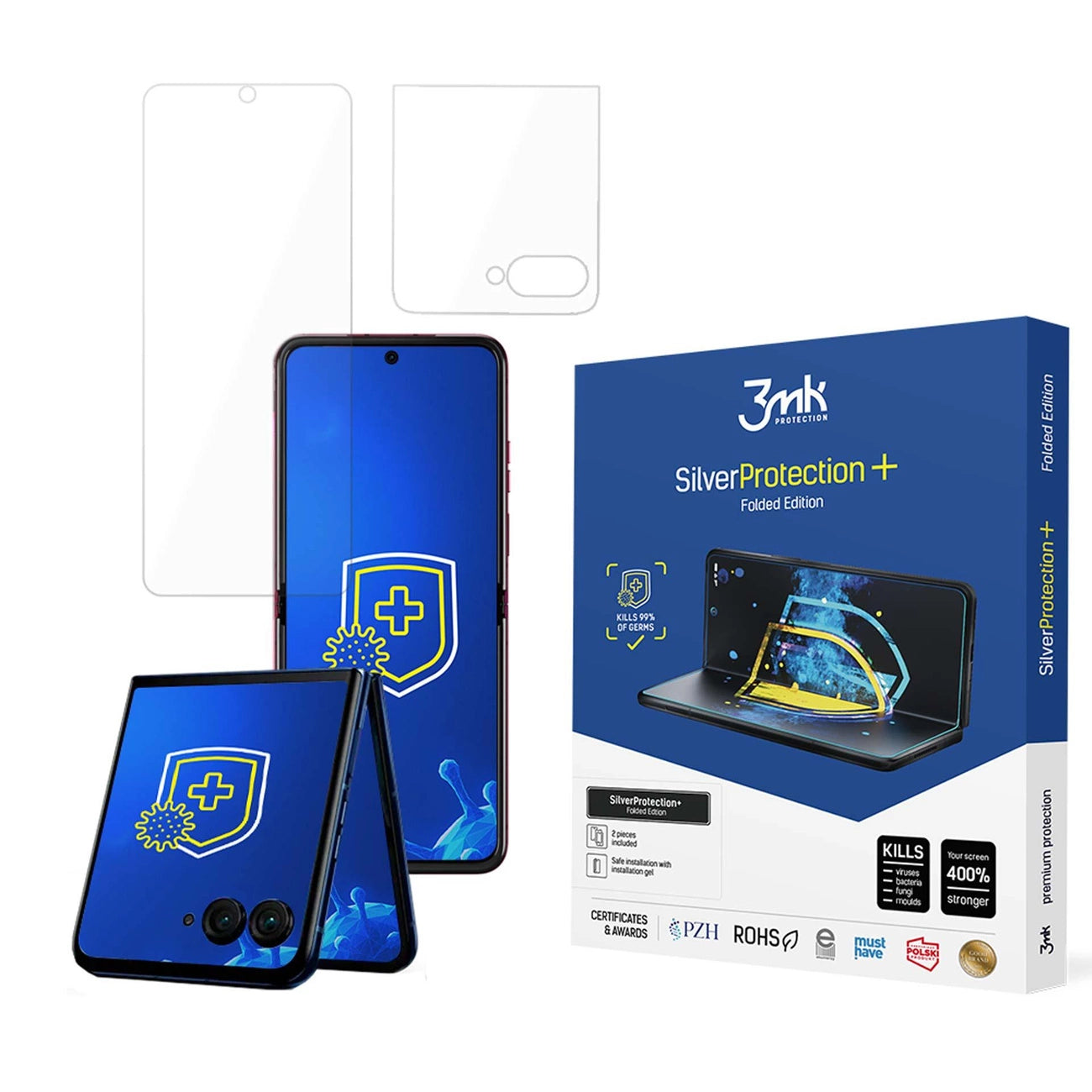 Antibacterial Protective Film 3mk SilverProtection+ Folded Edition for Motorola Razr 50_0