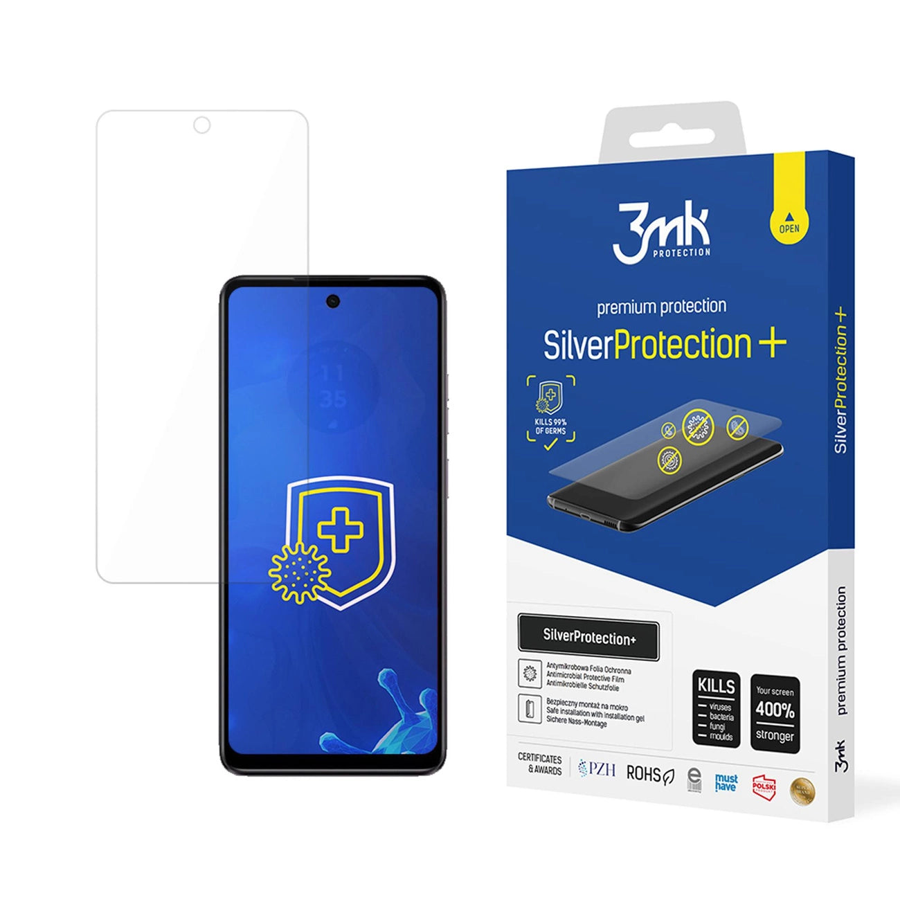 Antibacterial protective film 3mk SilverProtection+ for Motorola Moto E14_0