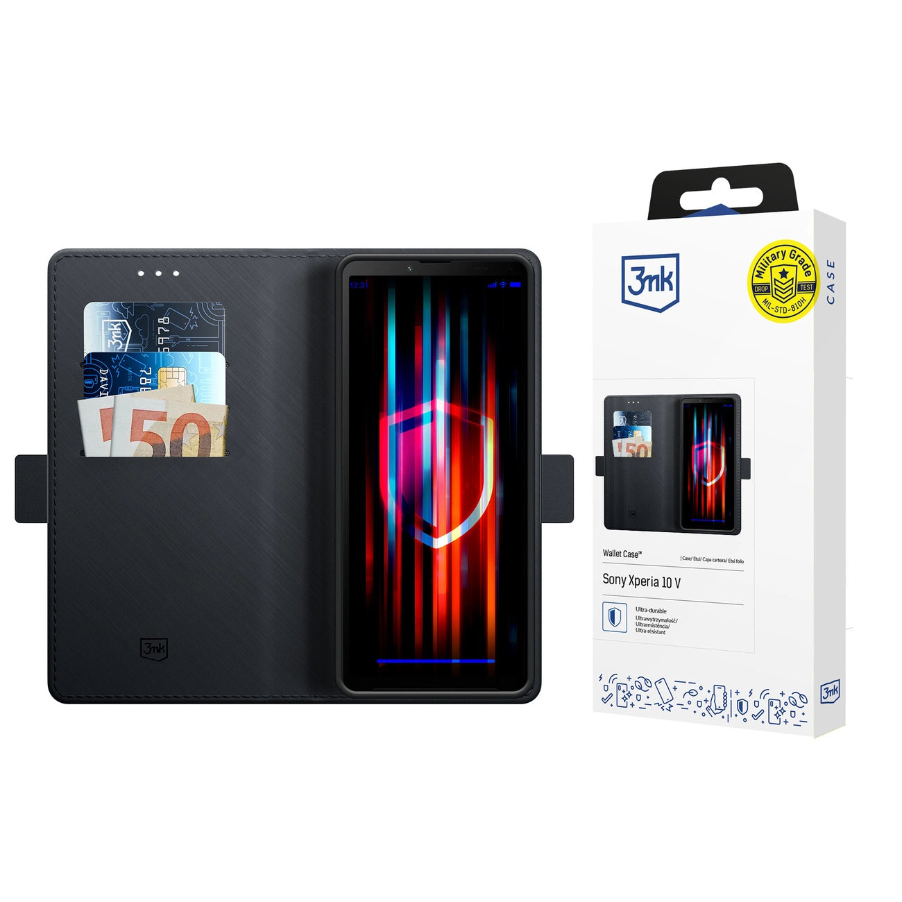 3mk Wallet Case for Sony Xperia 10 V - Black_0