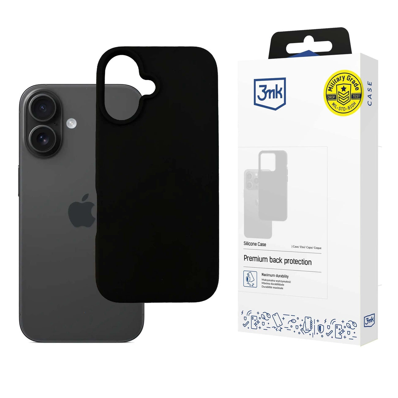 3mk Silicone Case for iPhone 16 Plus - Black_0