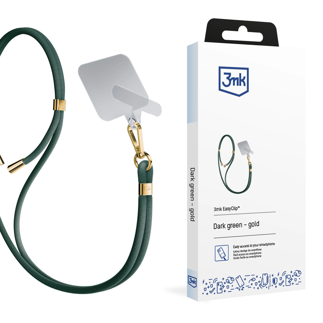 Smartphone Lanyard 3mk EasyClip - Green_0