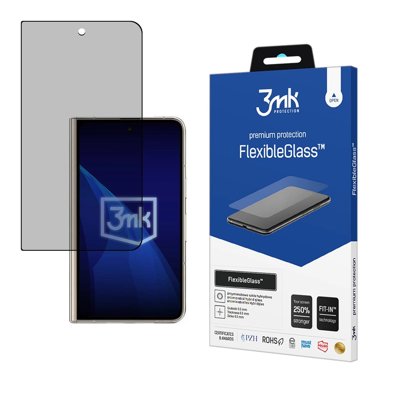 Tempered glass 3mk FlexibleGlass for Google Pixel Fold (front)_0