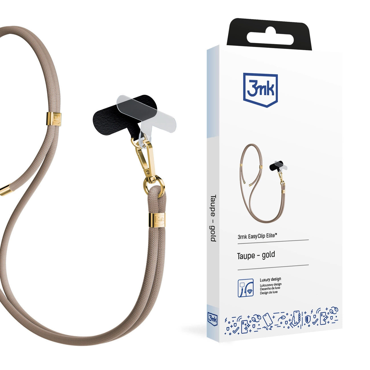 Smartphone Lanyard 3mk EasyClip Elite - Beige_0
