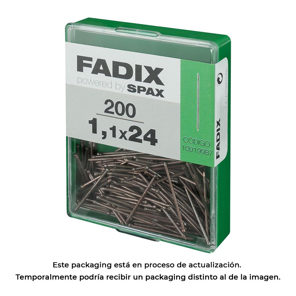 Caixa m 200 unid. prego moldura aço 1,1x24mm fadix_0