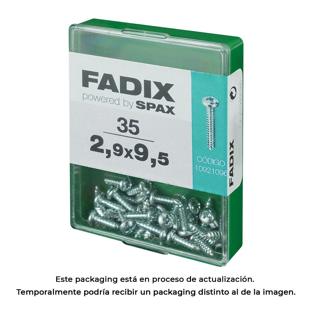 Caixa m 35 unid. parafuso rosca chapa cr zinco 2,9x9,5mm fadix_0