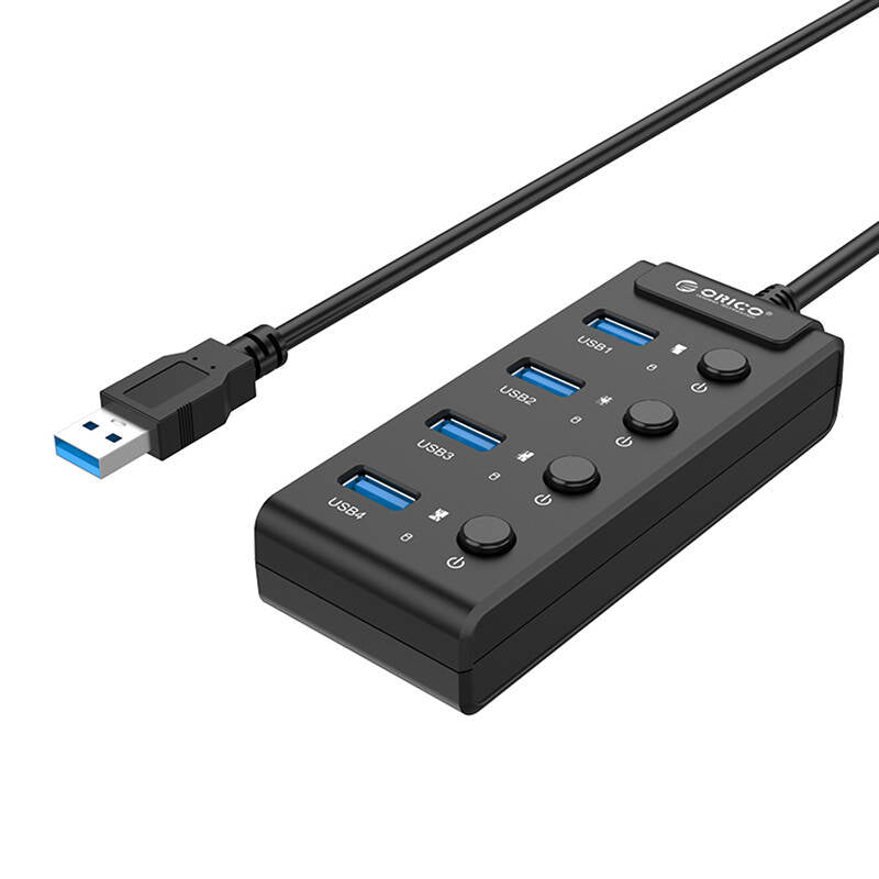 Orico USB 3.0. Hub with switches, 4x USB (black)_2
