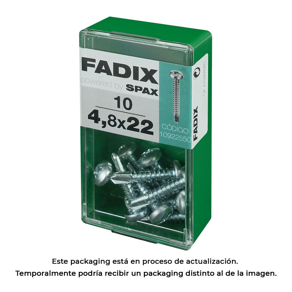 Caixa s 10 unid. parafuso rosca chapa cr autot. 4,8x22mm fadix_0