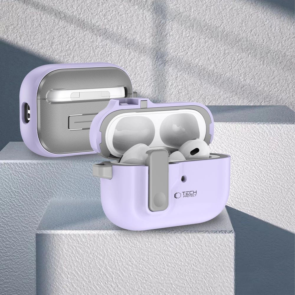 Tech-Protect Slim Hook Case with Carabiner for Apple AirPods Pro 1 / 2 - Purple_7