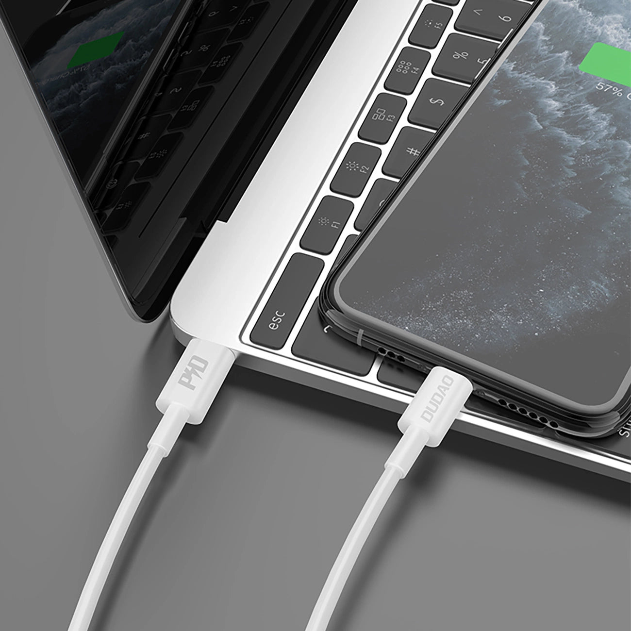 Dudao L6X USB-C - Lightning PD 20W 1m Cable - White_3