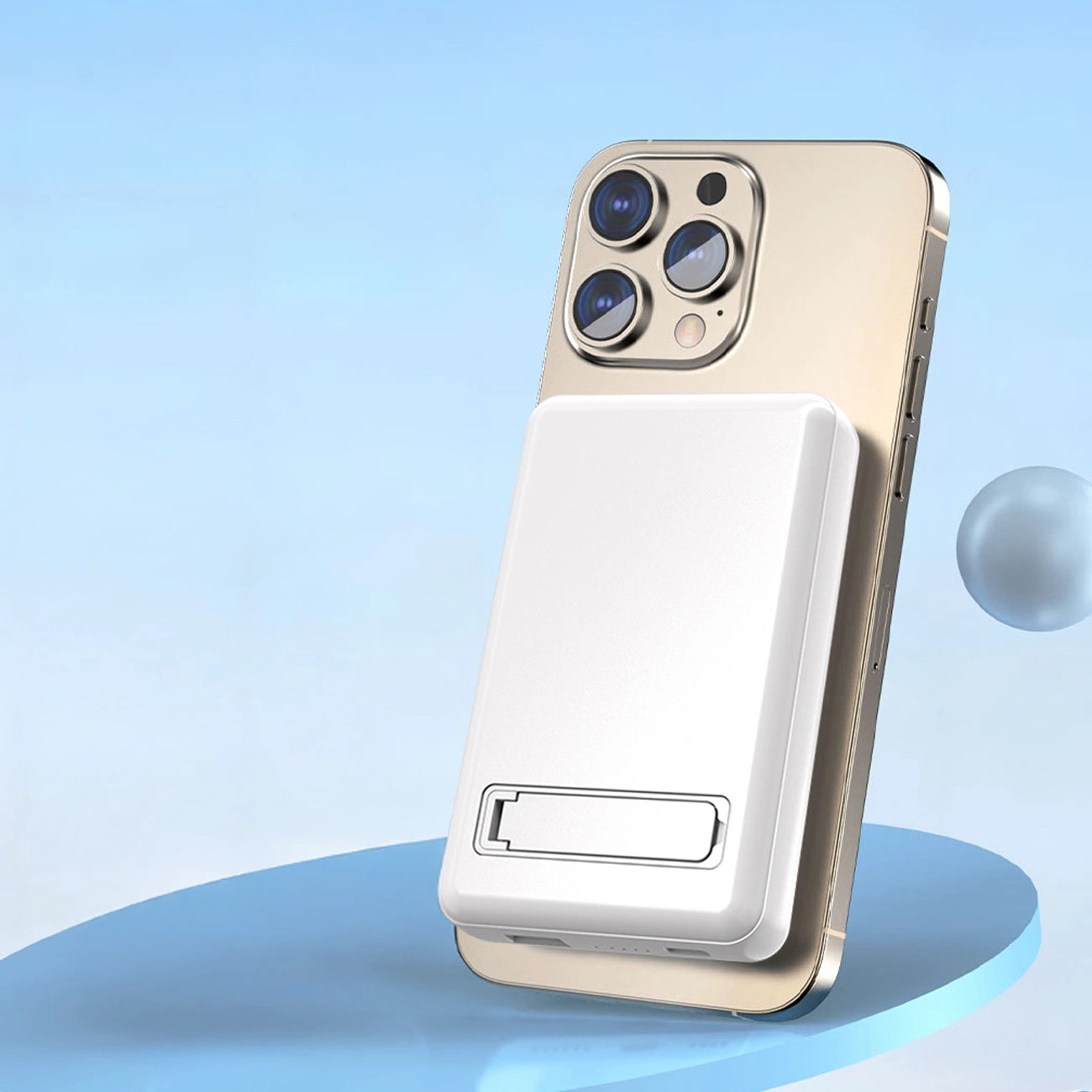 Powerbank Dudao K14S+ 10000mAh 20W USB-A / USB-C / MagSafe with stand - white_4