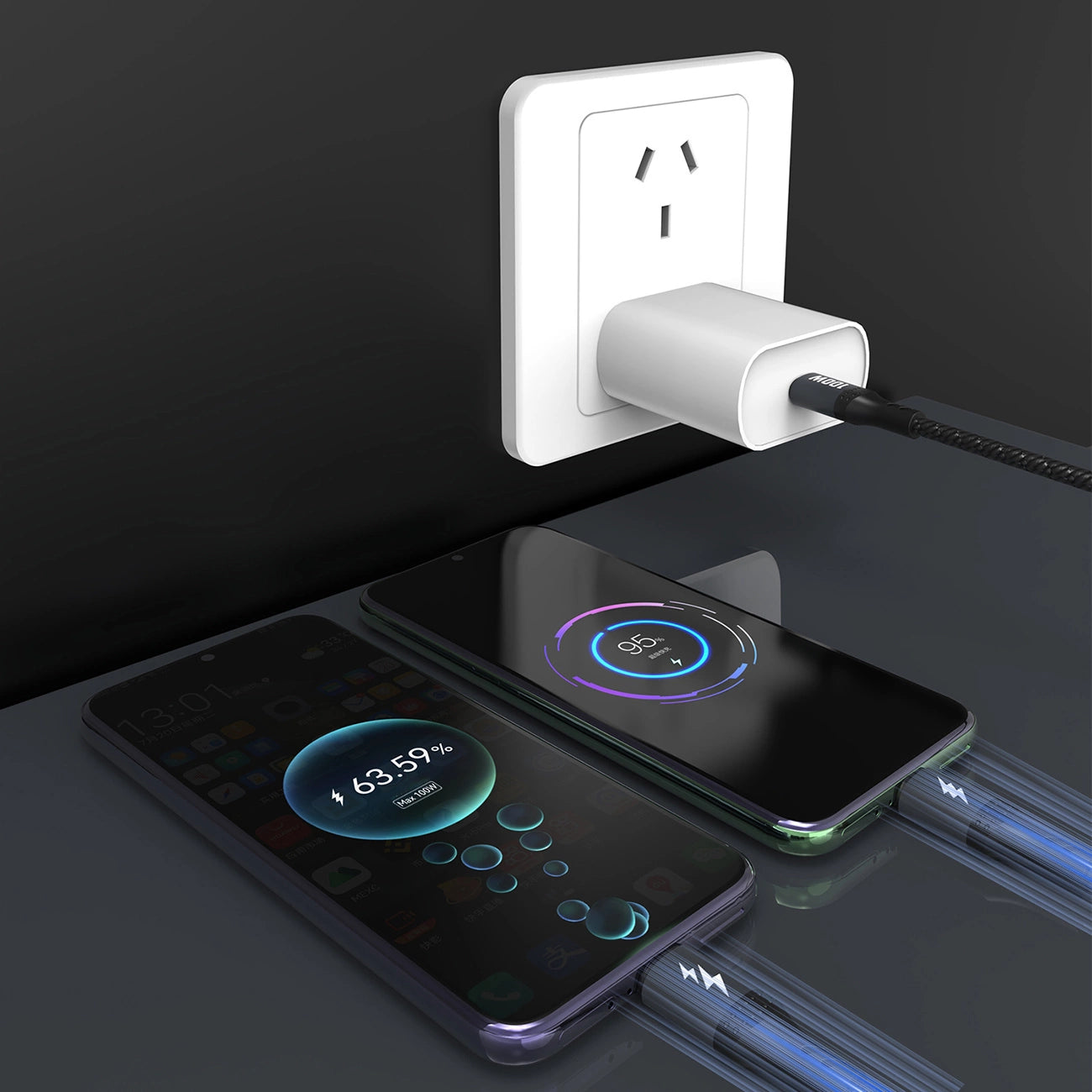 Dudao L3F 2in1 Cable 100W 1.2m 2 x USB-C - Black_5