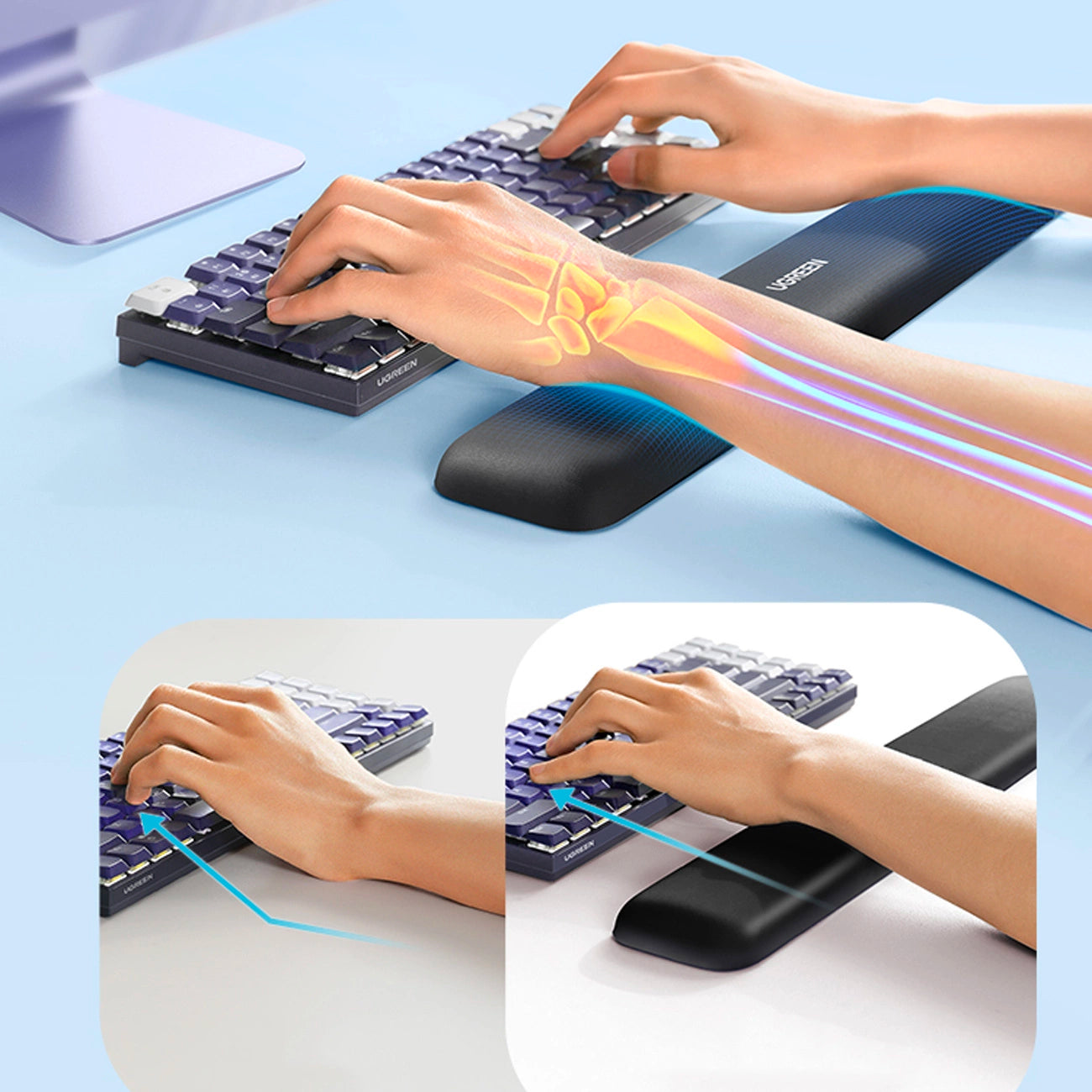 Ugreen LP699 Ergonomic Keyboard Pad - Black_3