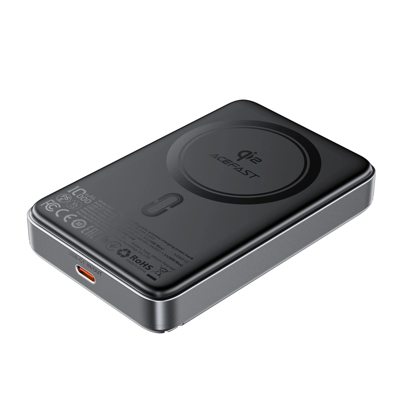 Acefast M11-10000 30W Qi2 Magnetic Power Bank with MagSafe - Black_1