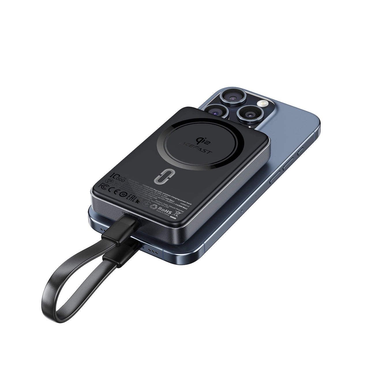 Acefast M11-10000 30W Qi2 Magnetic Power Bank with MagSafe - Black_3